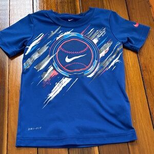 Nike Kids Blue and Red Graphic Tee
